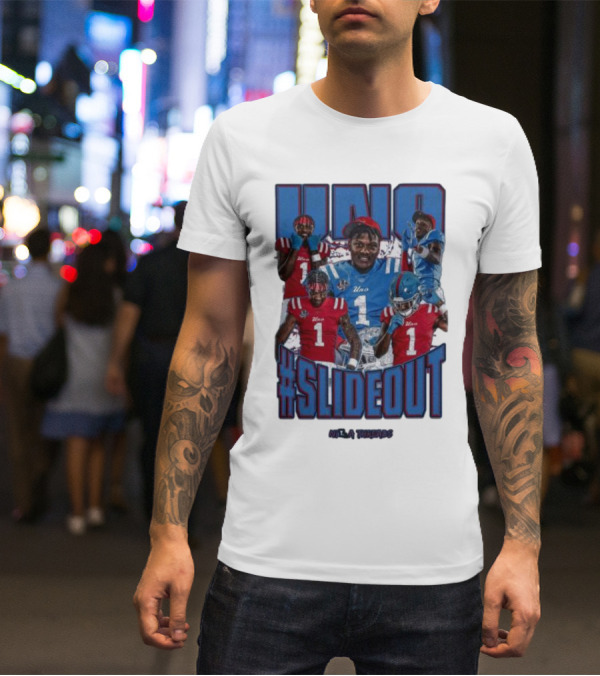 UNO Williams #Slideout Football Tribute In Red And Blue T-Shirt