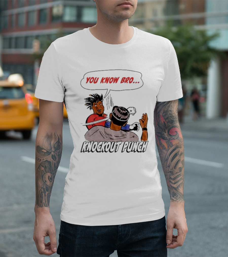 You Know Bro Knockout Punch Vintage Comic Style Action Scene T-Shirt