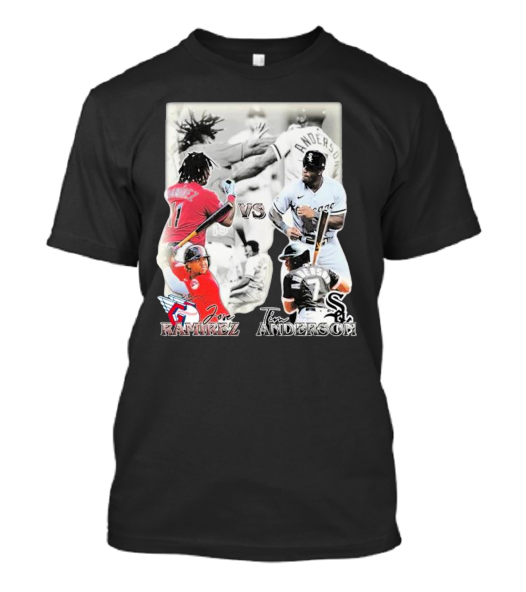 Cleveland Guardians Jose Ramirez Vs Chicago White Sox Tim Anderson T-Shirt