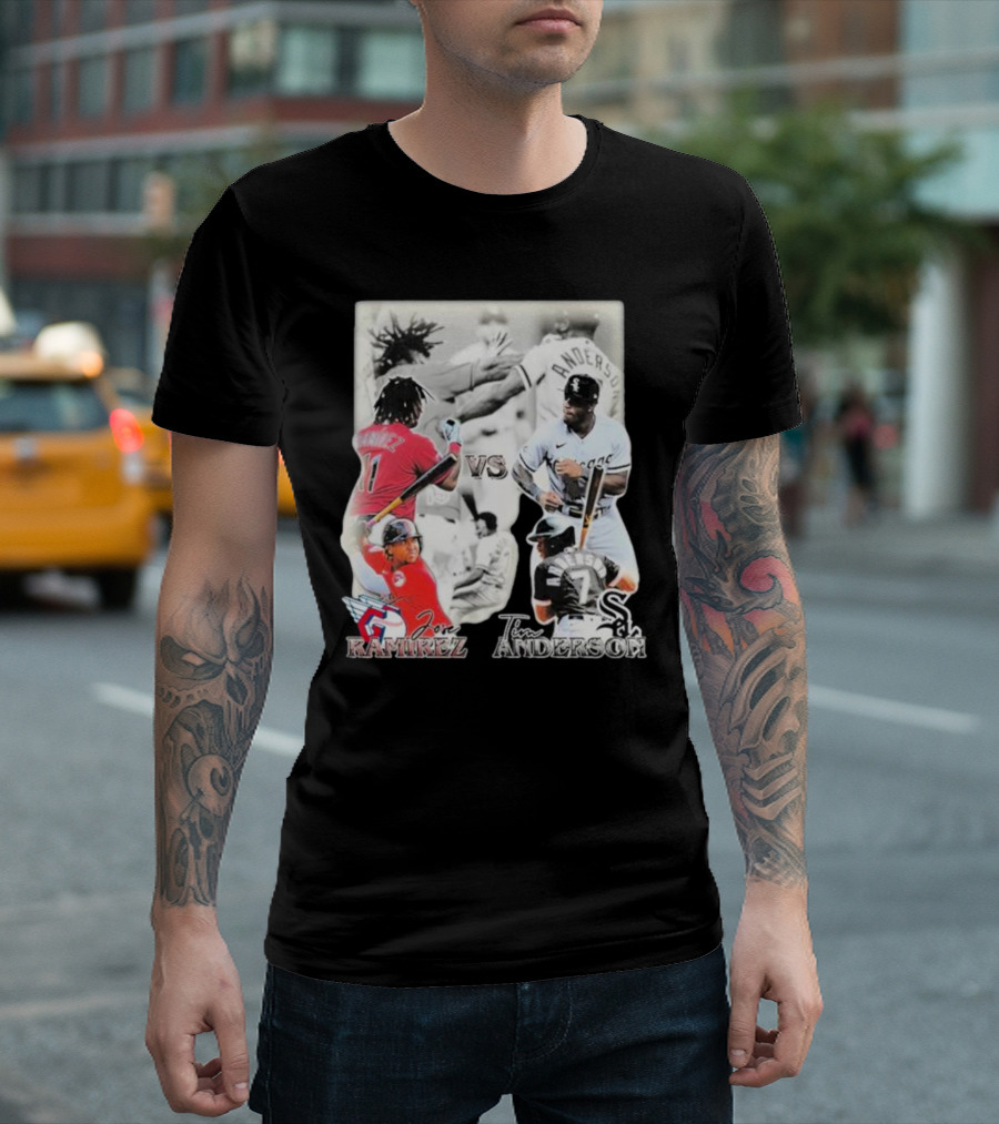 Cleveland Guardians Jose Ramirez Vs Chicago White Sox Tim Anderson T-Shirt