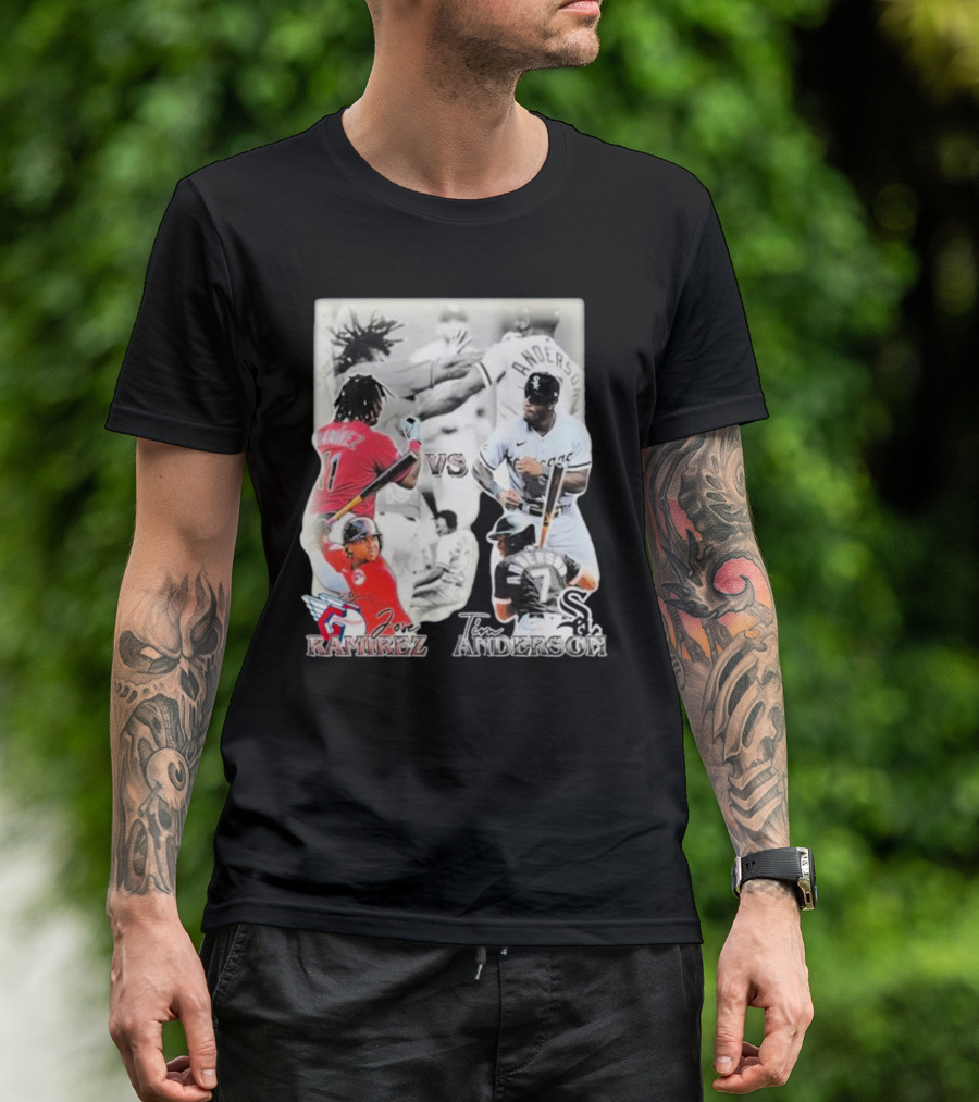 Cleveland Guardians Jose Ramirez Vs Chicago White Sox Tim Anderson T-Shirt