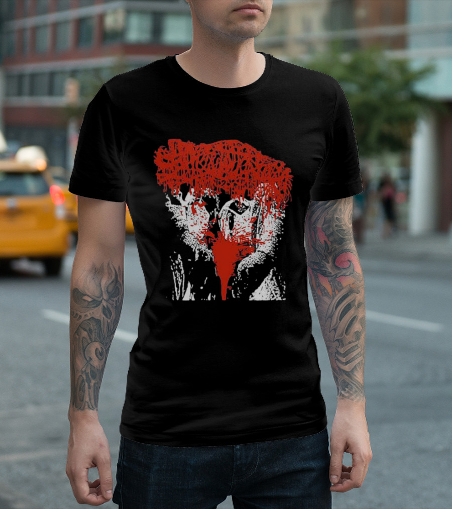 Sanguisugabogg Red And White Horror Mask T-Shirt