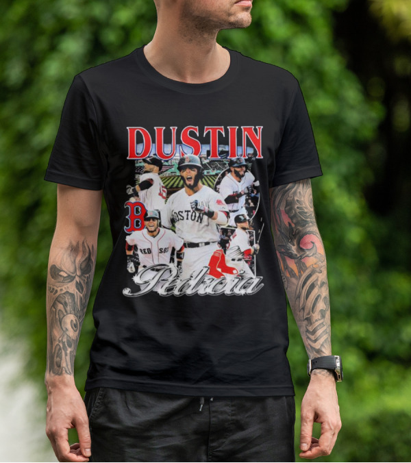 Dustin Pedroia Boston Red Sox Baseball Action Montage T-Shirt