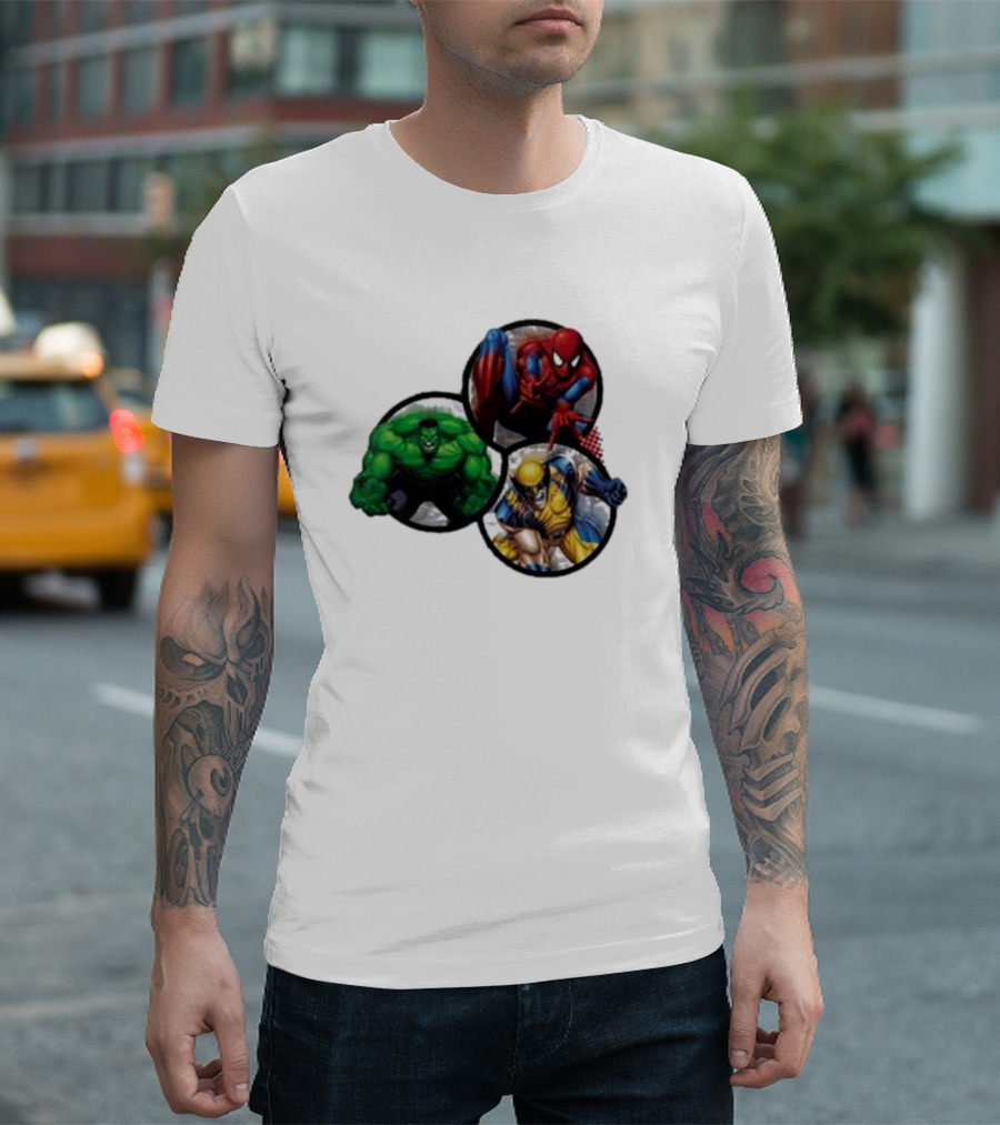 Marvel's Trinity Spider-Man Hulk Wolverine T-Shirt