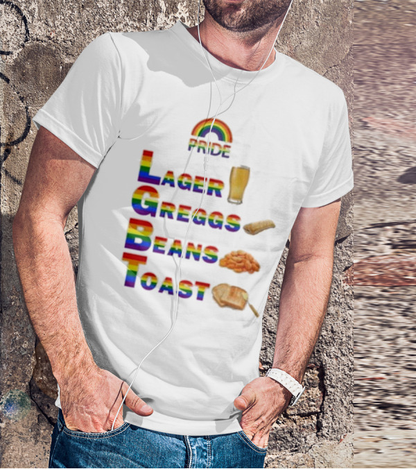 Pride Rainbow Lager Greggs Beans Toast Icons T-Shirt