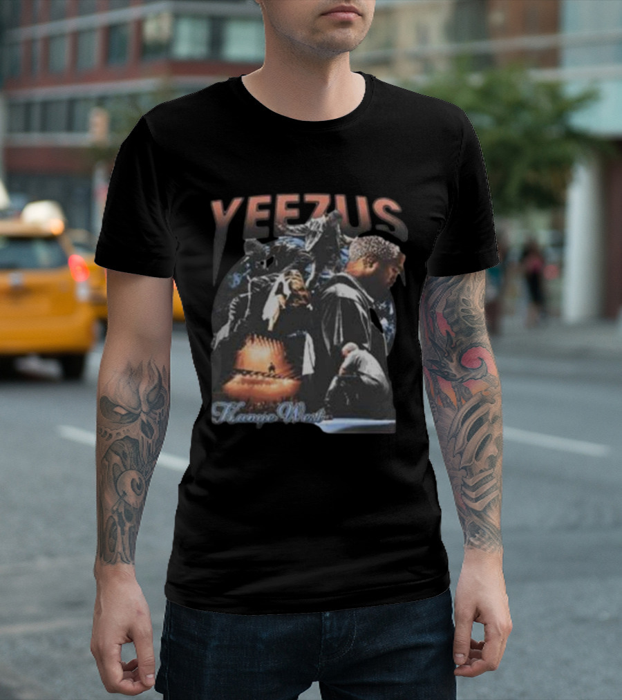 Kanye West Yeezus Tour Vintage Style Collage With Performance T-Shirt