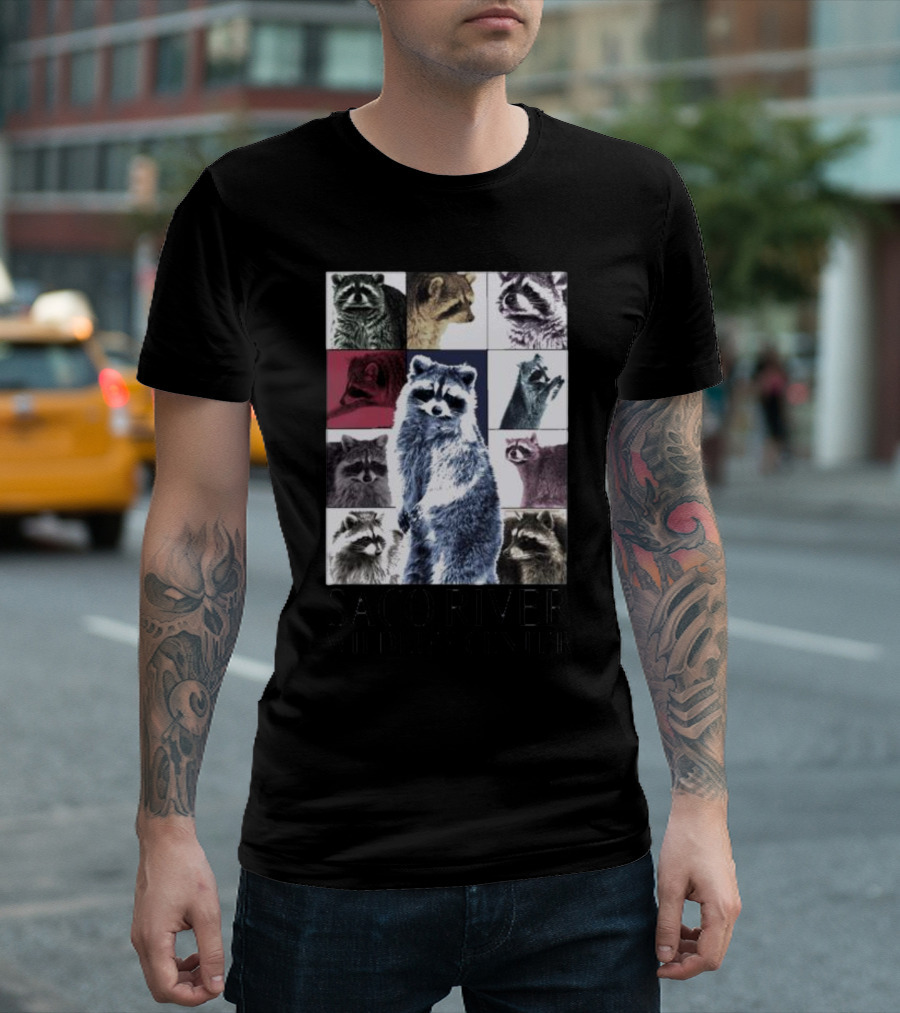 Raccoons Through the Eras Saco River Wildlife Center Wildlife Appreciation T-Shirt
