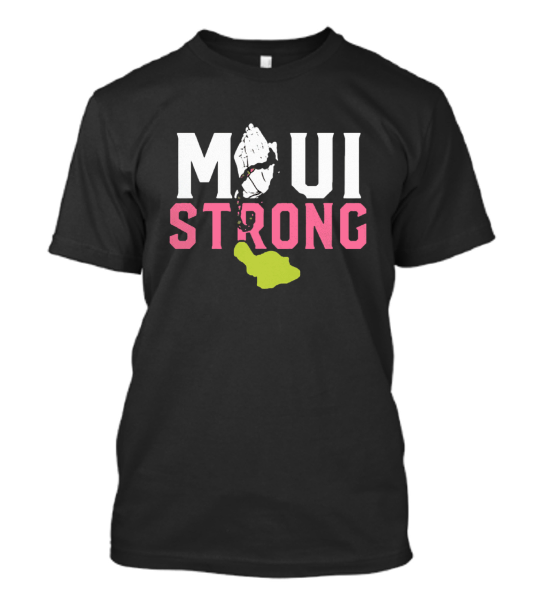 Maui Strong Praying Hands Island Shape T-Shirt