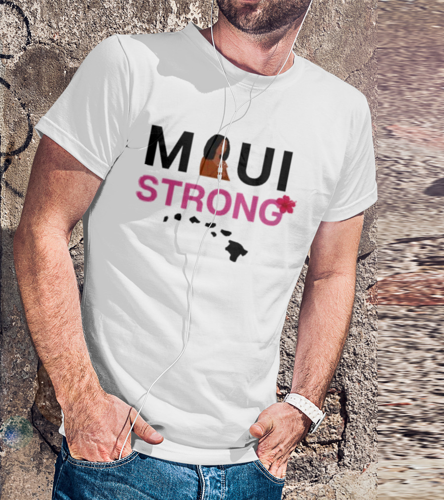 Maui Strong Hawaiian Islands Hibiscus Relief T-Shirt