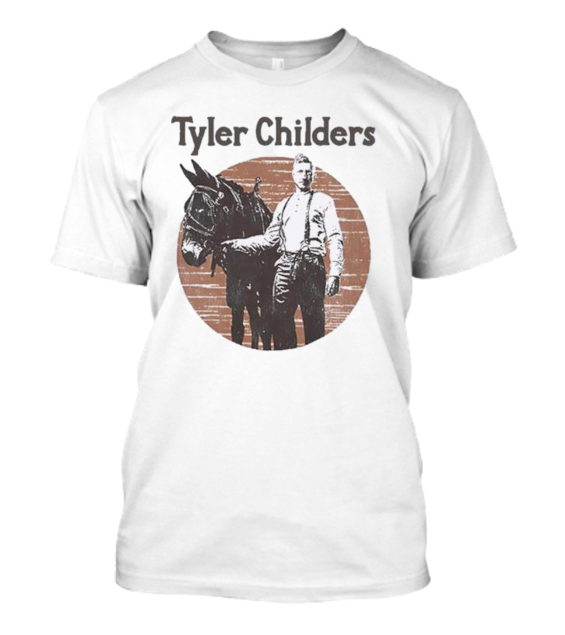 Tyler Childers Vintage Man With Mule Brown Circle T-Shirt