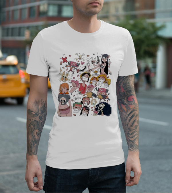 Worldofdarko One Piece Character Collage Animation T-Shirt
