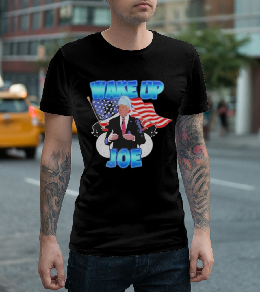 Designedbytheboys Wake Up Joe American Flags Patriotic T-Shirt