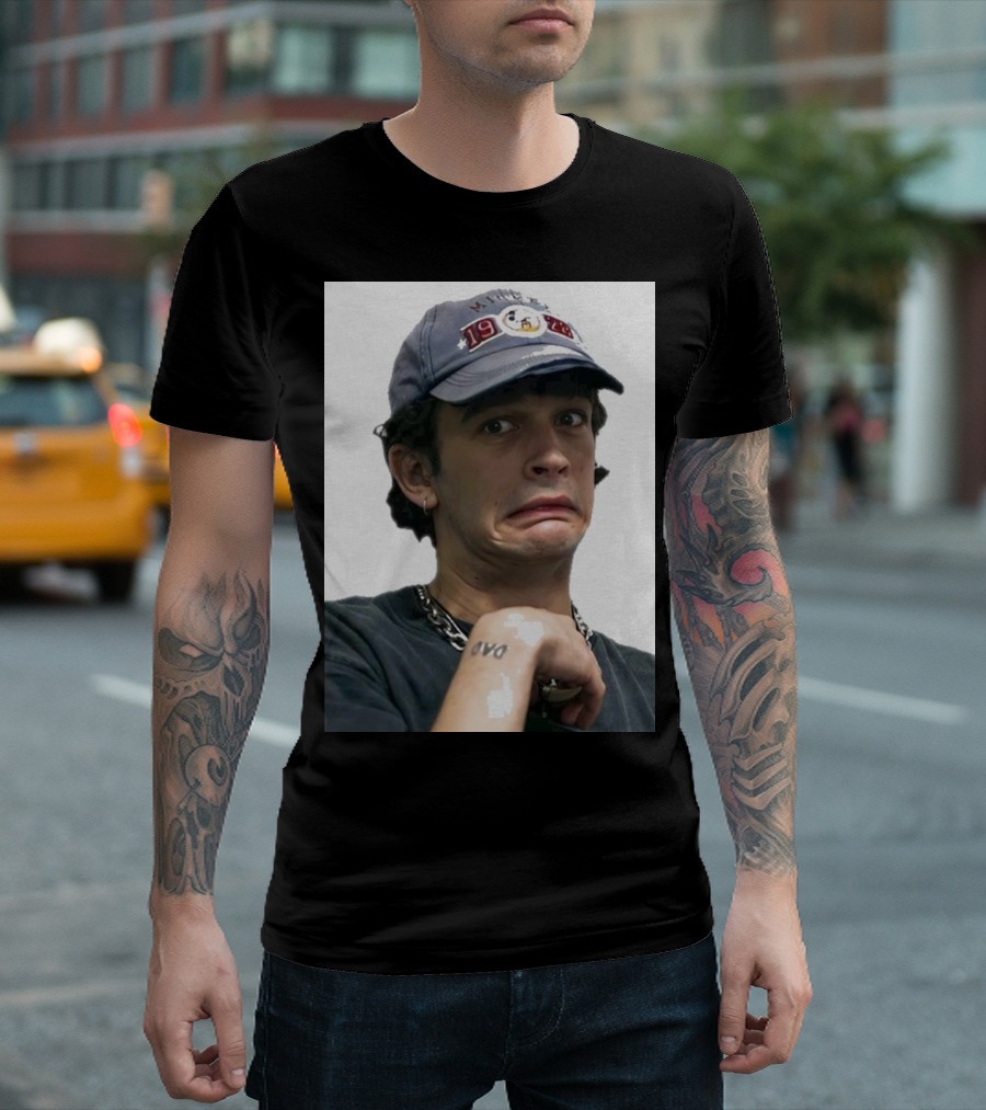 Eww Meme Matty Healy with 1988 Cap and Tattoo T-Shirt