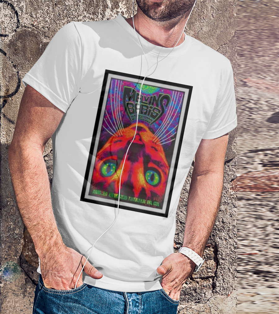 Melvins Boris Dr. Feelgood Aug 29 Belasco Theater LA CA Psychedelic Cat T-Shirt