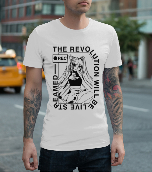 The Revolution Will Be Live Streamed Anime Girl REC T-Shirt