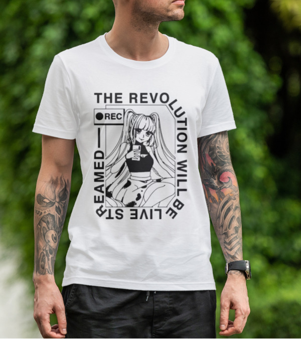 The Revolution Will Be Live Streamed Anime Girl REC T-Shirt