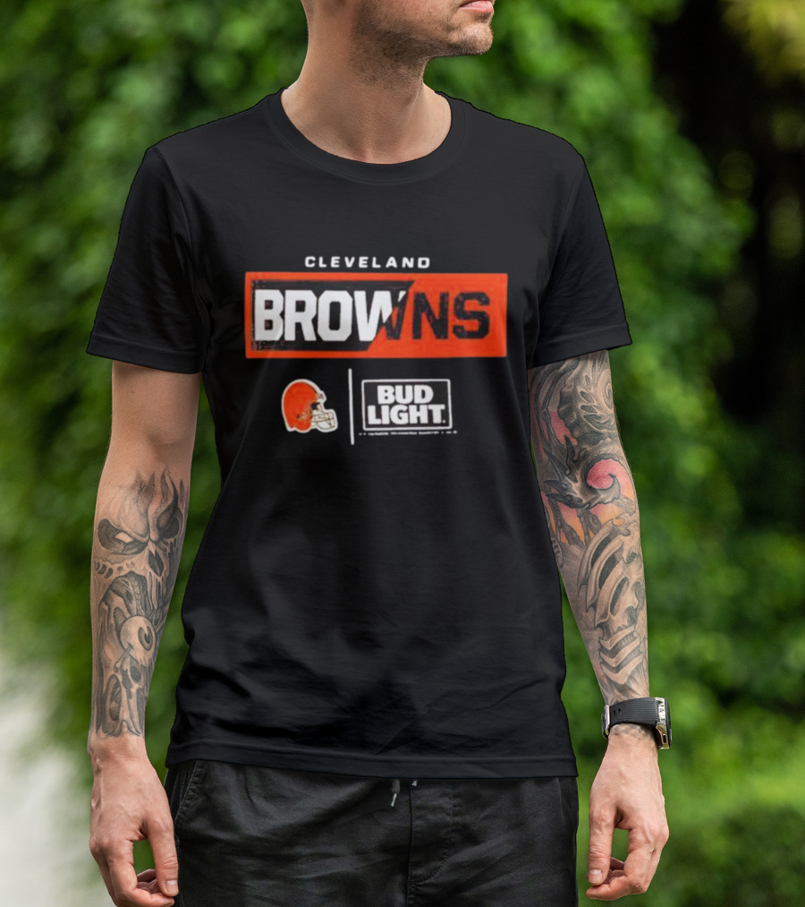 Cleveland Browns Bud Light NFL Partnership With Cleveland Helmet T-Shirt