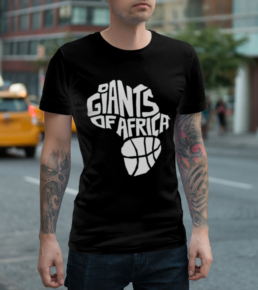 Giants Of Africa Basketball Map T-Shirt