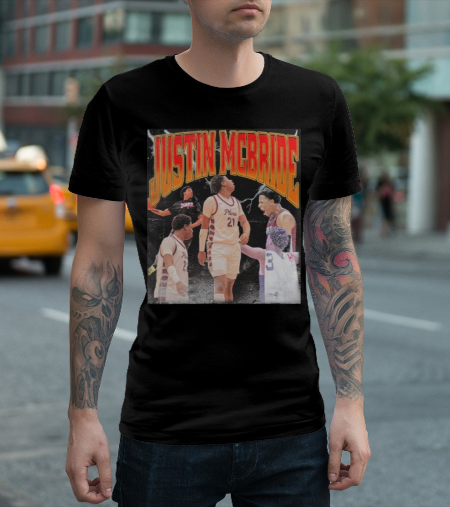 Justin McBride Basketball Player Action Collage T-Shirt