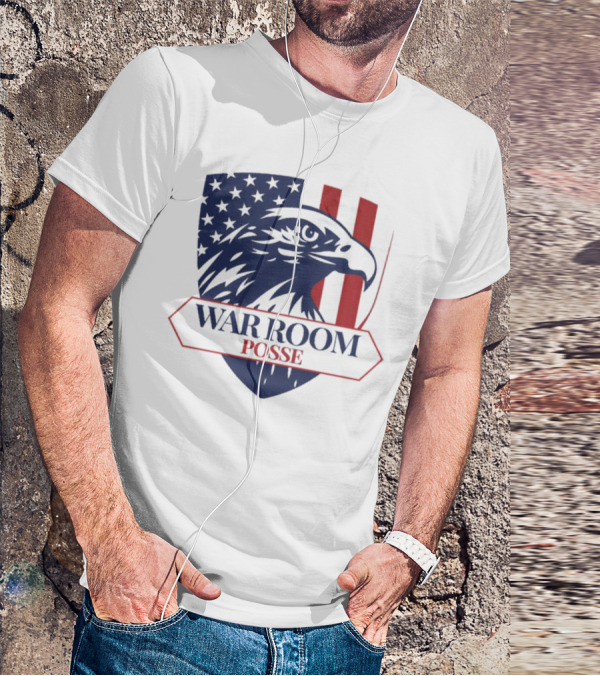 War Room Posse Eagle Shield U.S. Flag Stripes Badge T-Shirt