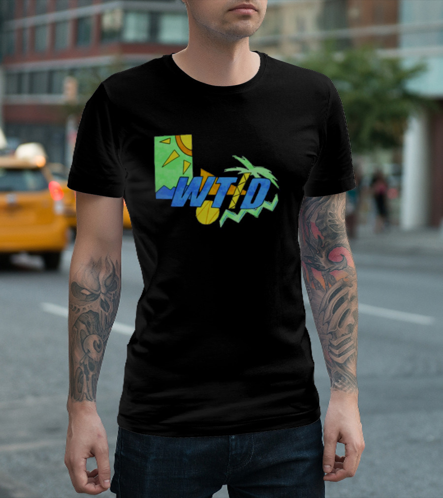 WTID 90s Sun Palm Tree Retro Vibes T-Shirt