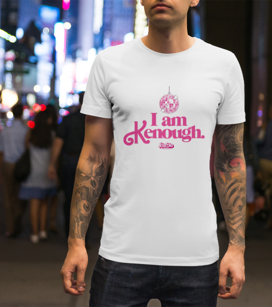 Barbie The Movie I Am Kenough Pink Disco Ball T-Shirt