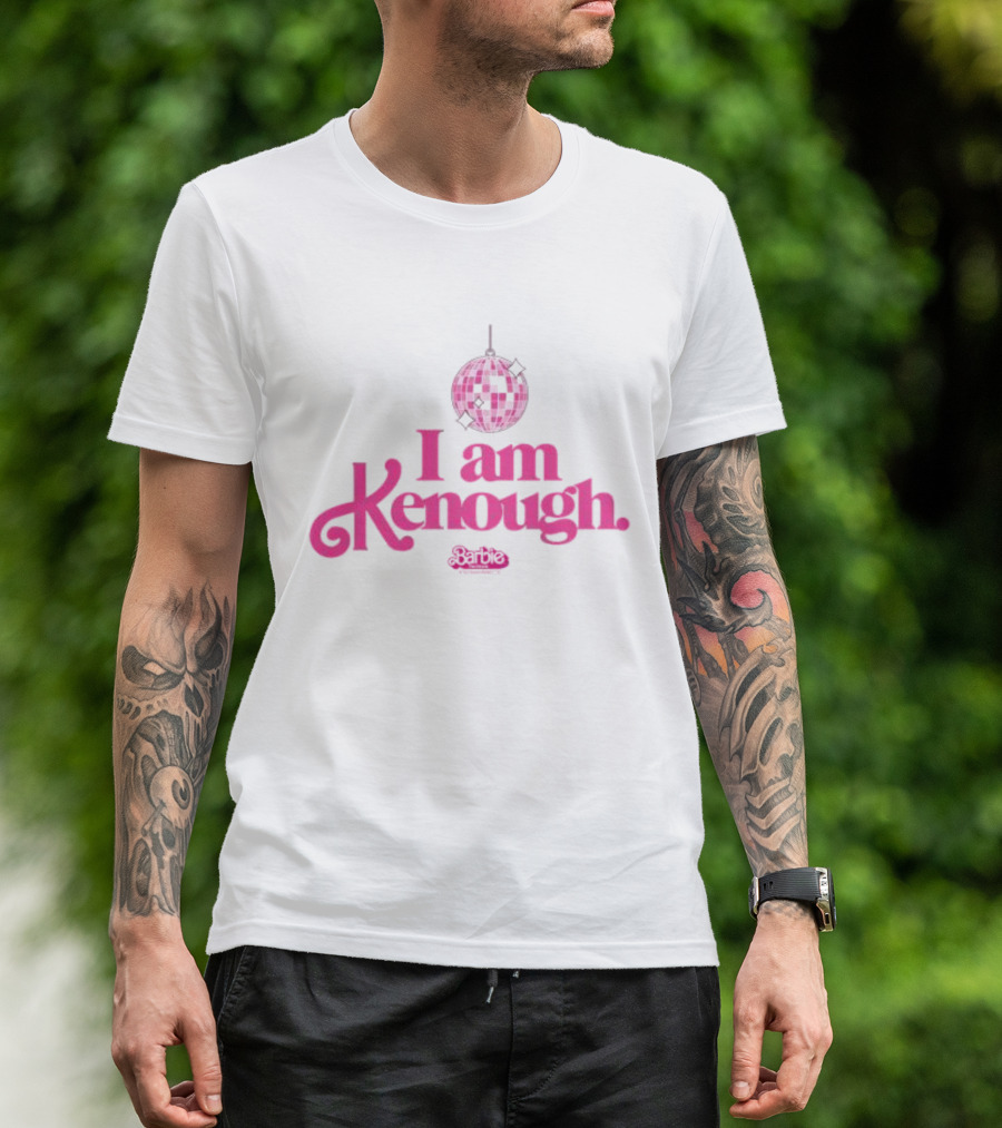 Barbie The Movie I Am Kenough Pink Disco Ball T-Shirt