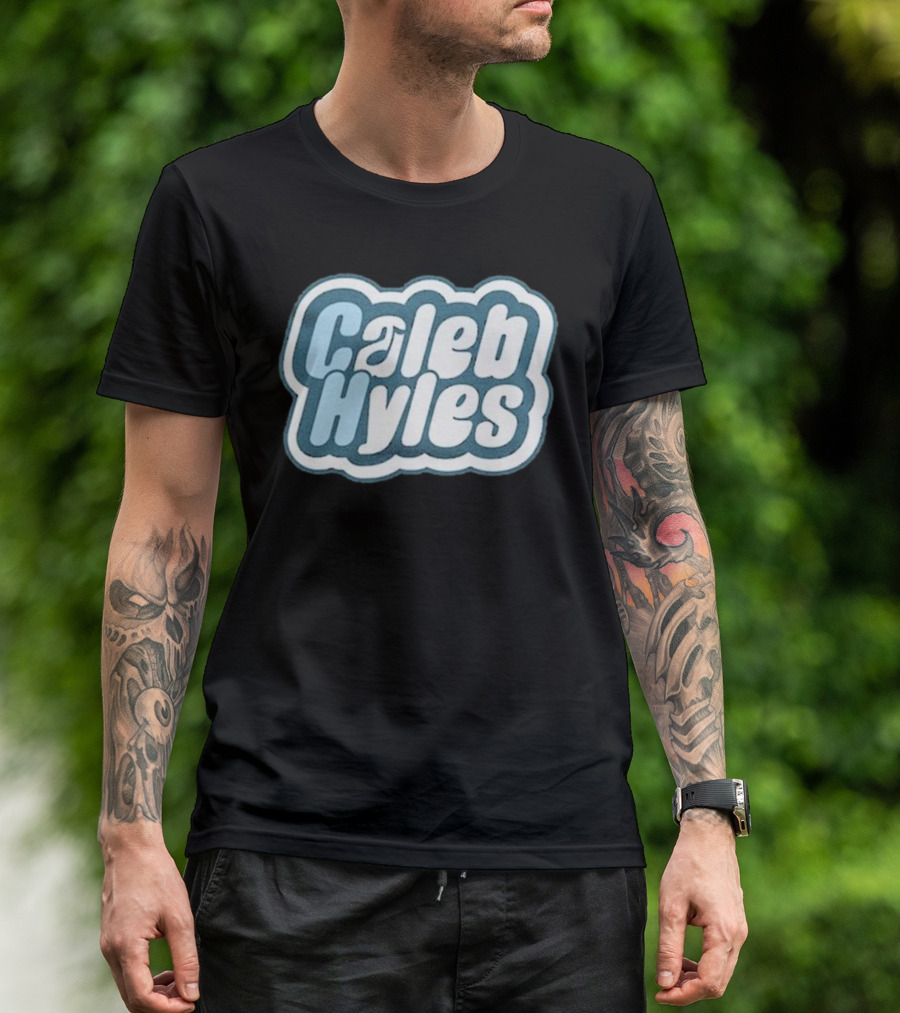 Caleb Hyles Caleb Hyles Logo Blue Bubble Text T-Shirt