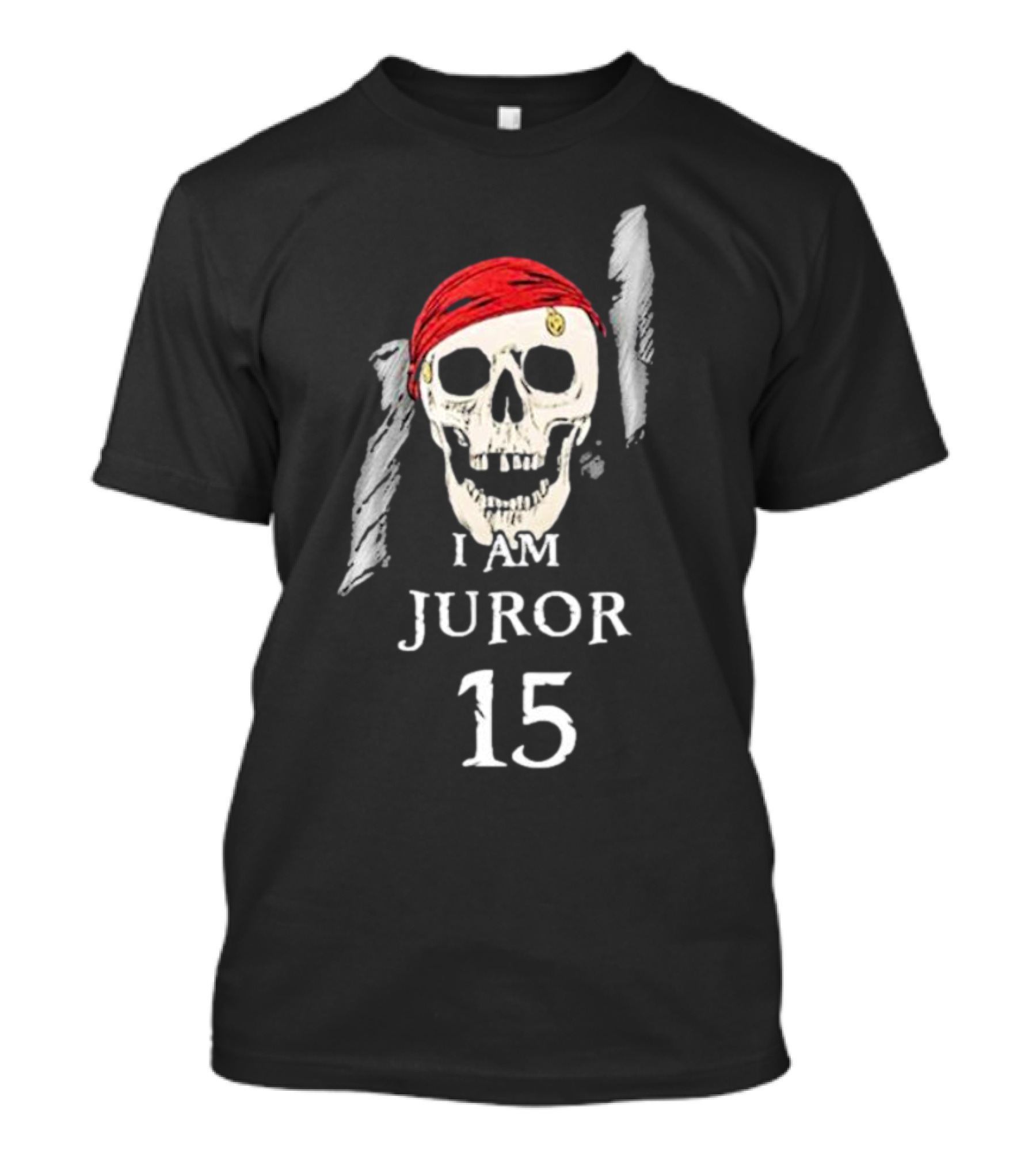 Johnny Depp Vs Amber Heard I Am Juror 15 Skull With Red Bandana T-Shirt