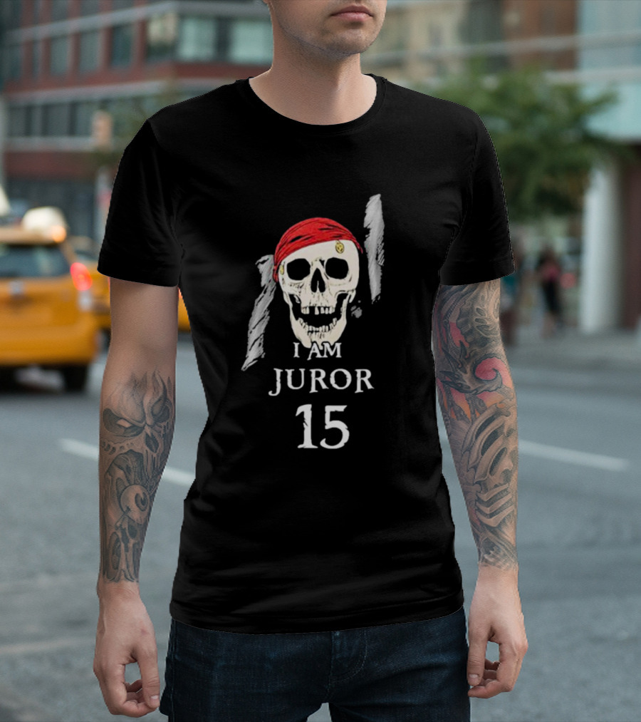 Johnny Depp Vs Amber Heard I Am Juror 15 Skull With Red Bandana T-Shirt
