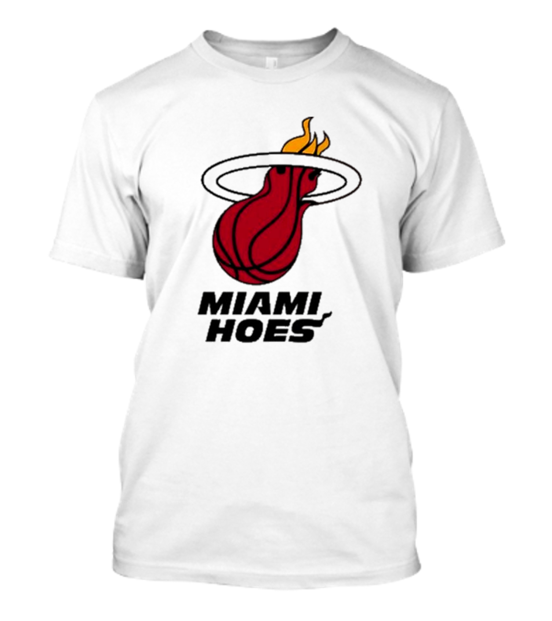 Miami Hoes Basketball Parody Flame Ball T-Shirt