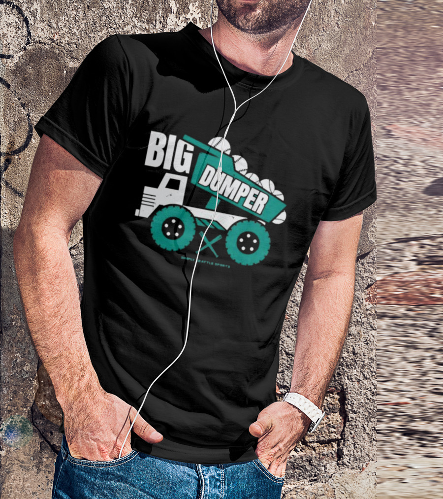 Big Dumper Simply Seattle Sports Truck Baseball T-Shirt