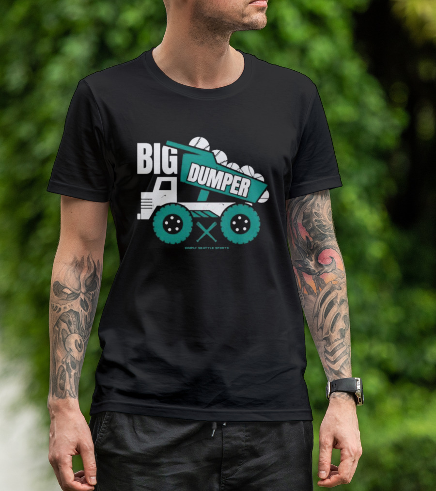 Big Dumper Simply Seattle Sports Truck Baseball T-Shirt