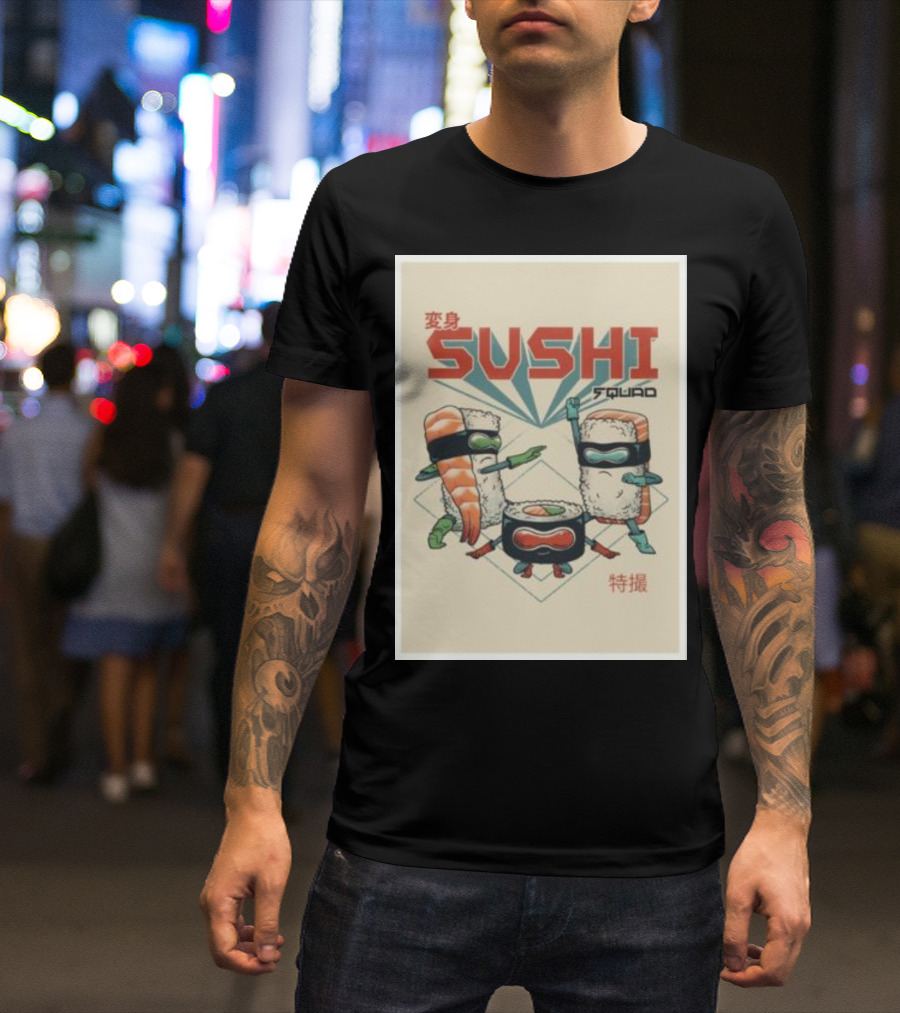 Sushi Squad Retro Style 変身 特撮 T-Shirt