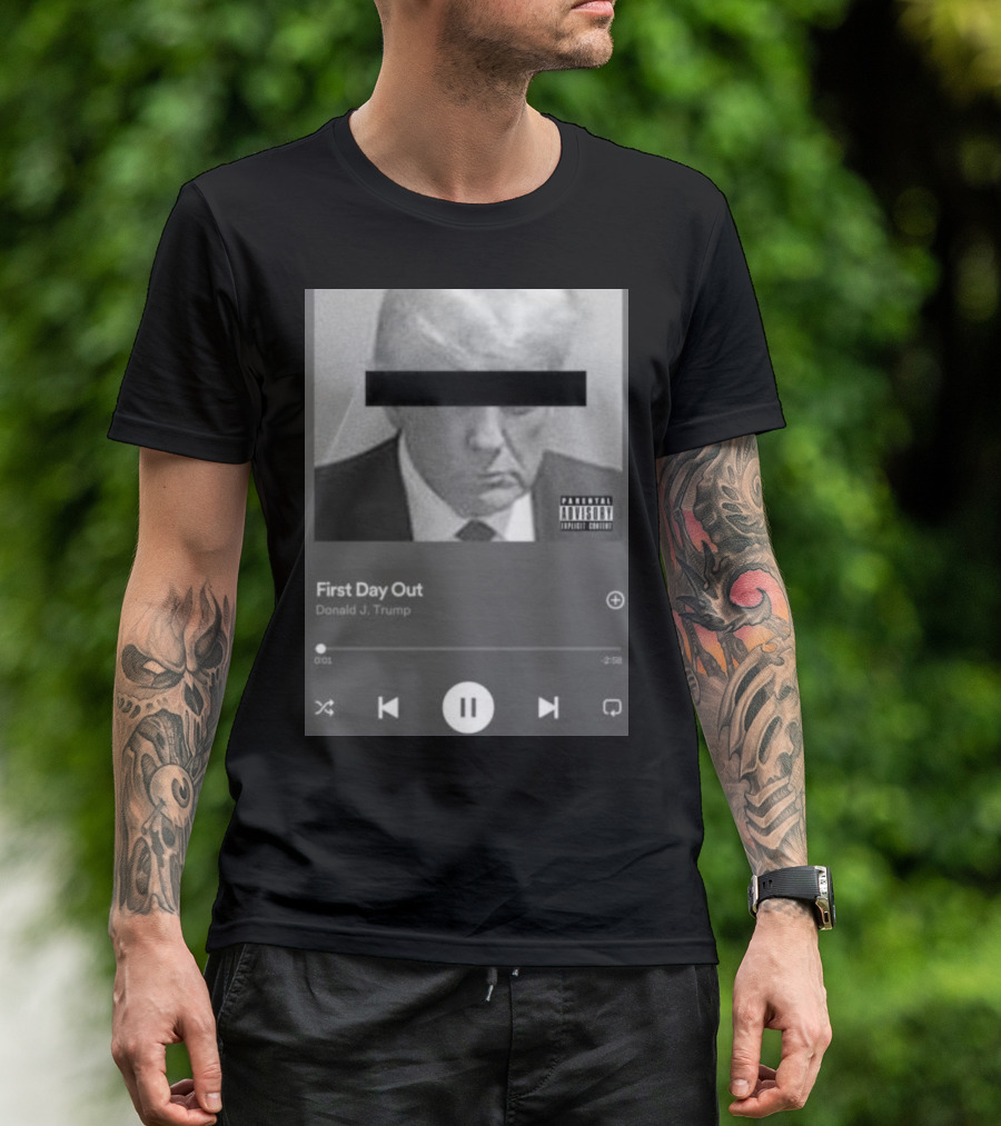 First Day Out Donald J Trump AI Rap Mocking Arrest Hits No. 2 ITunes Spot T-Shirt