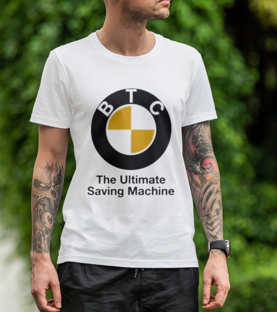 BTC The Ultimate Saving Machine Bitcoin Crash Test Dummy T-Shirt