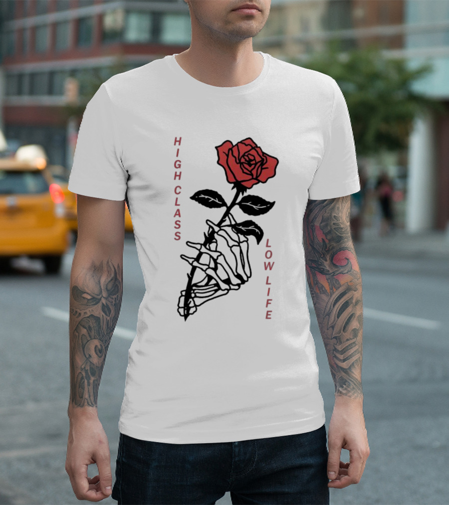 HIGH CLASS LOW LIFE Rose Skeleton T-Shirt