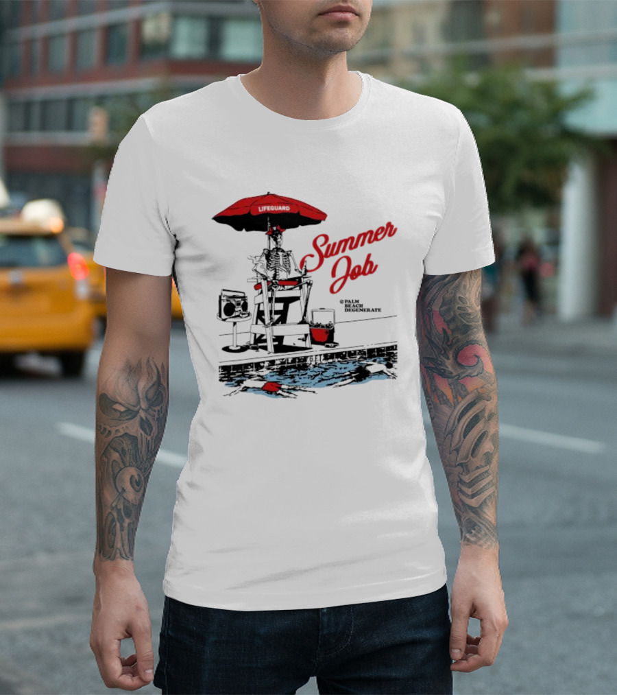 Summer Job Lifeguard Palm Beach Degenerate T-Shirt