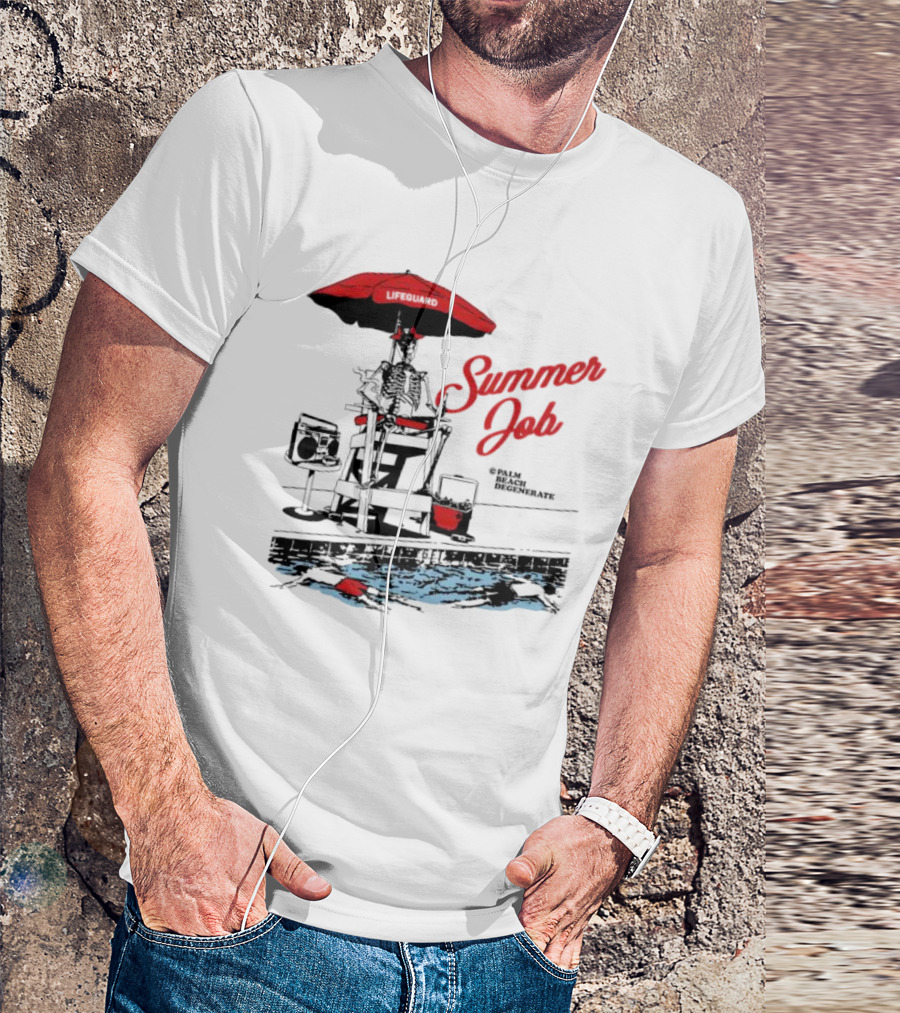 Summer Job Lifeguard Palm Beach Degenerate T-Shirt