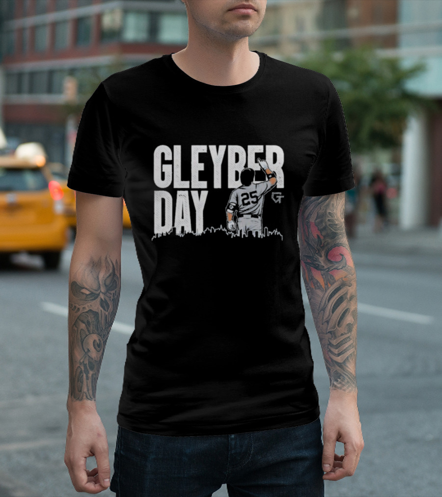 Gleyber Day Baseball Player 25 Salute with City Skyline T-Shirt