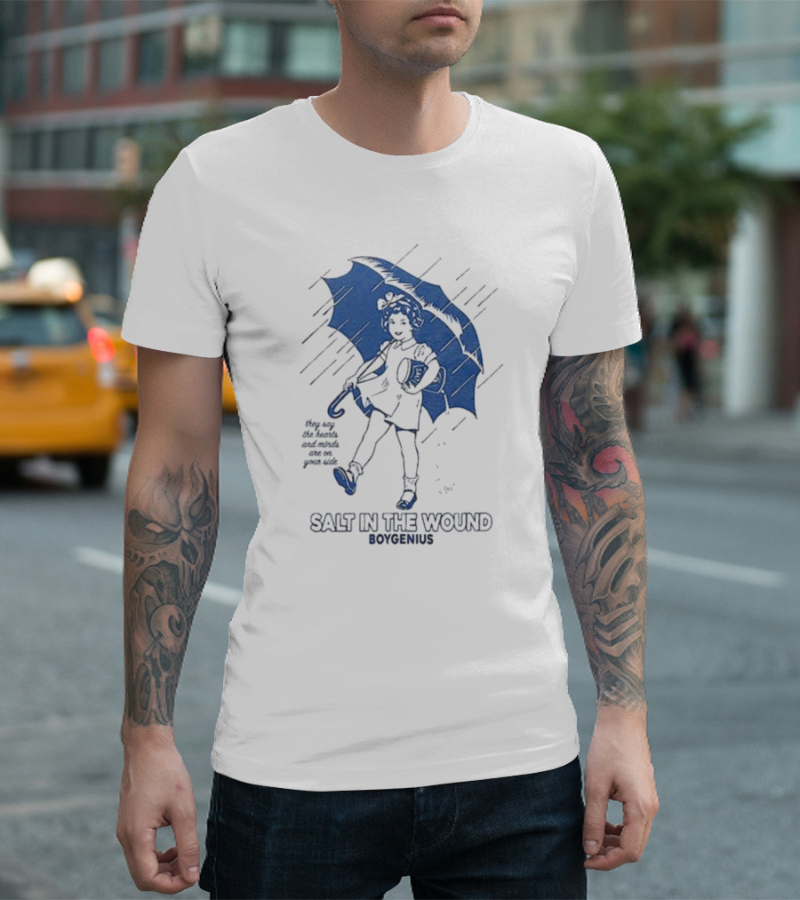 Salt in the Wound Boygenius They Say the Hearts and Minds Are on Your Side Silhouette Umbrella T-Shirt
