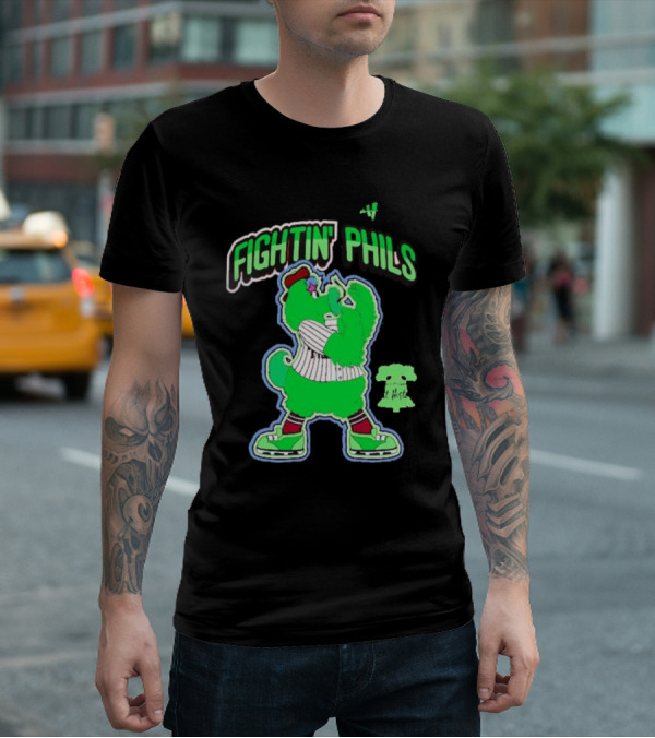 FIGHTIN' PHILS Neon Mascot Art History T-Shirt