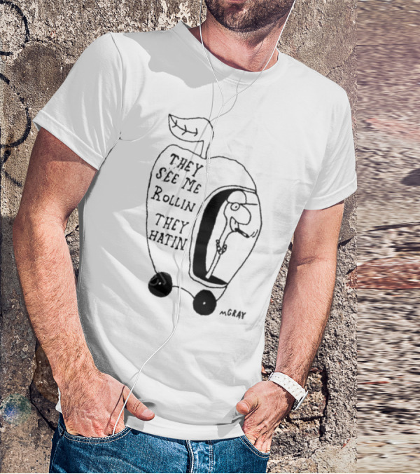 Matt Gray They See Me Rollin They Hatin Apple Scooter Cartoon T-Shirt