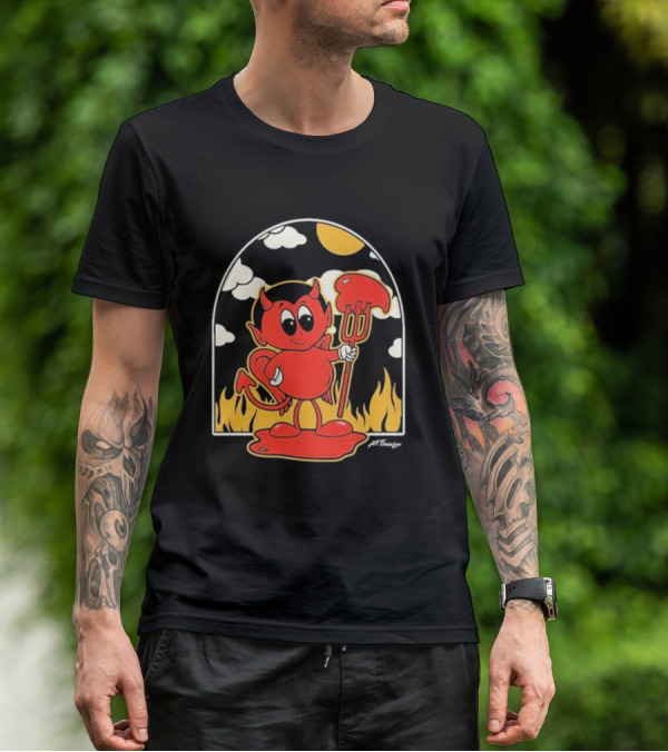 All Time Low Modern Love Cartoon Devil Flames Sun Clouds T-Shirt
