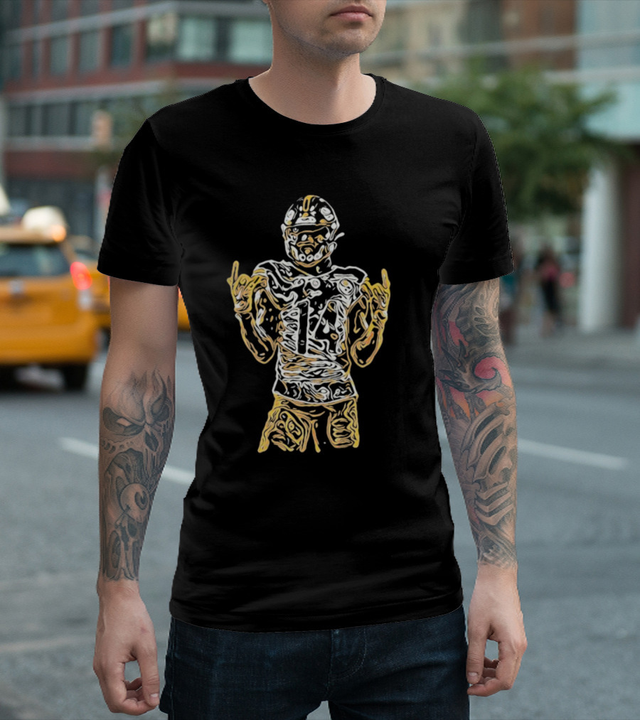 Black and Gold George Football Number 14 Iconic Sports T-Shirt