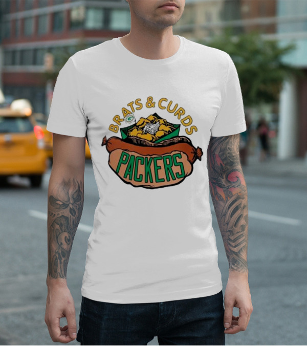 Brats And Curds Packers Sausage And Cheese T-Shirt