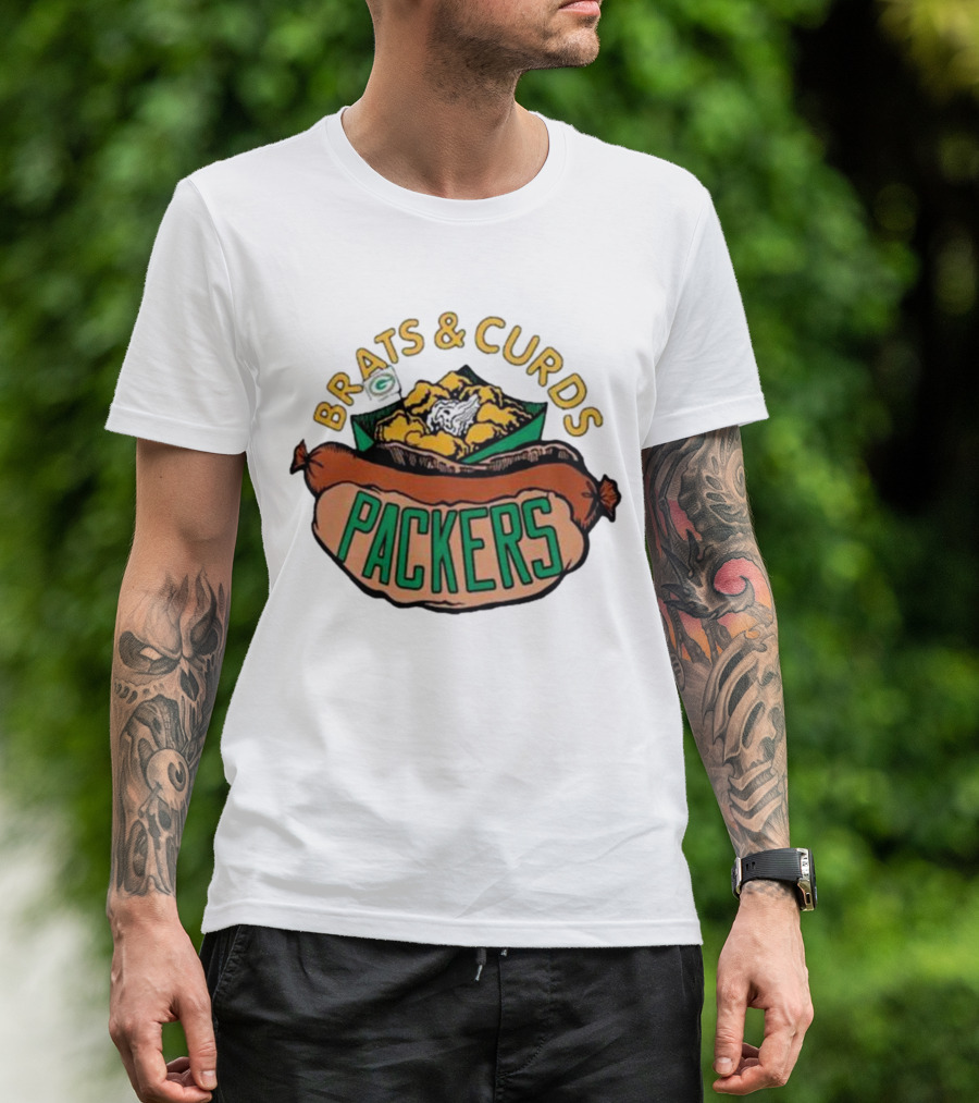 Brats And Curds Packers Sausage And Cheese T-Shirt