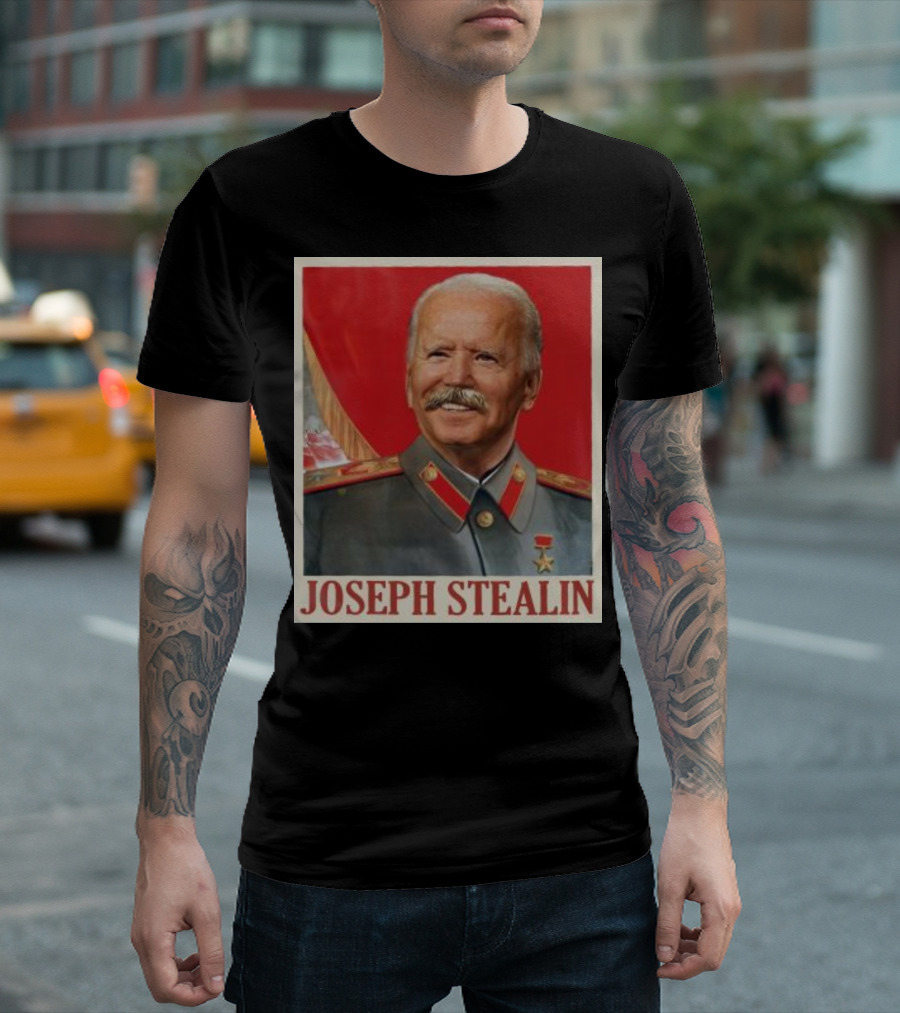 Funny Joe Biden Joseph Stealin Soviet Uniform T-Shirt