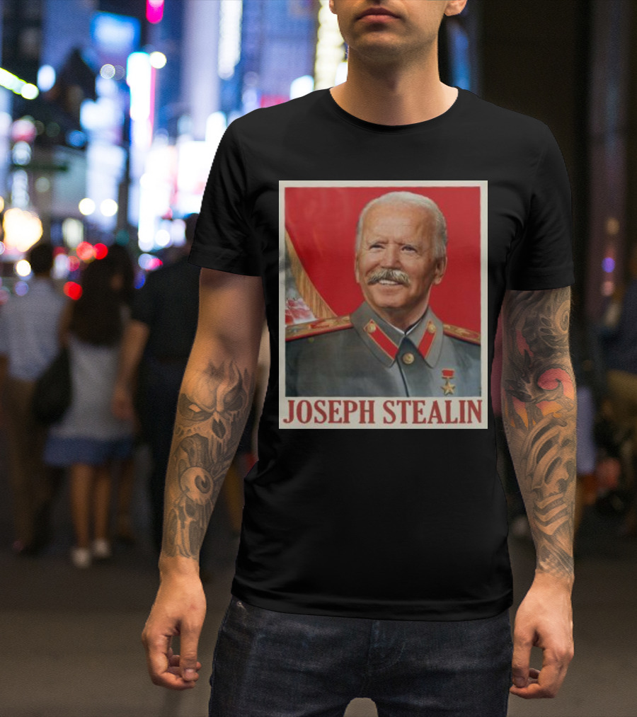 Funny Joe Biden Joseph Stealin Soviet Uniform T-Shirt