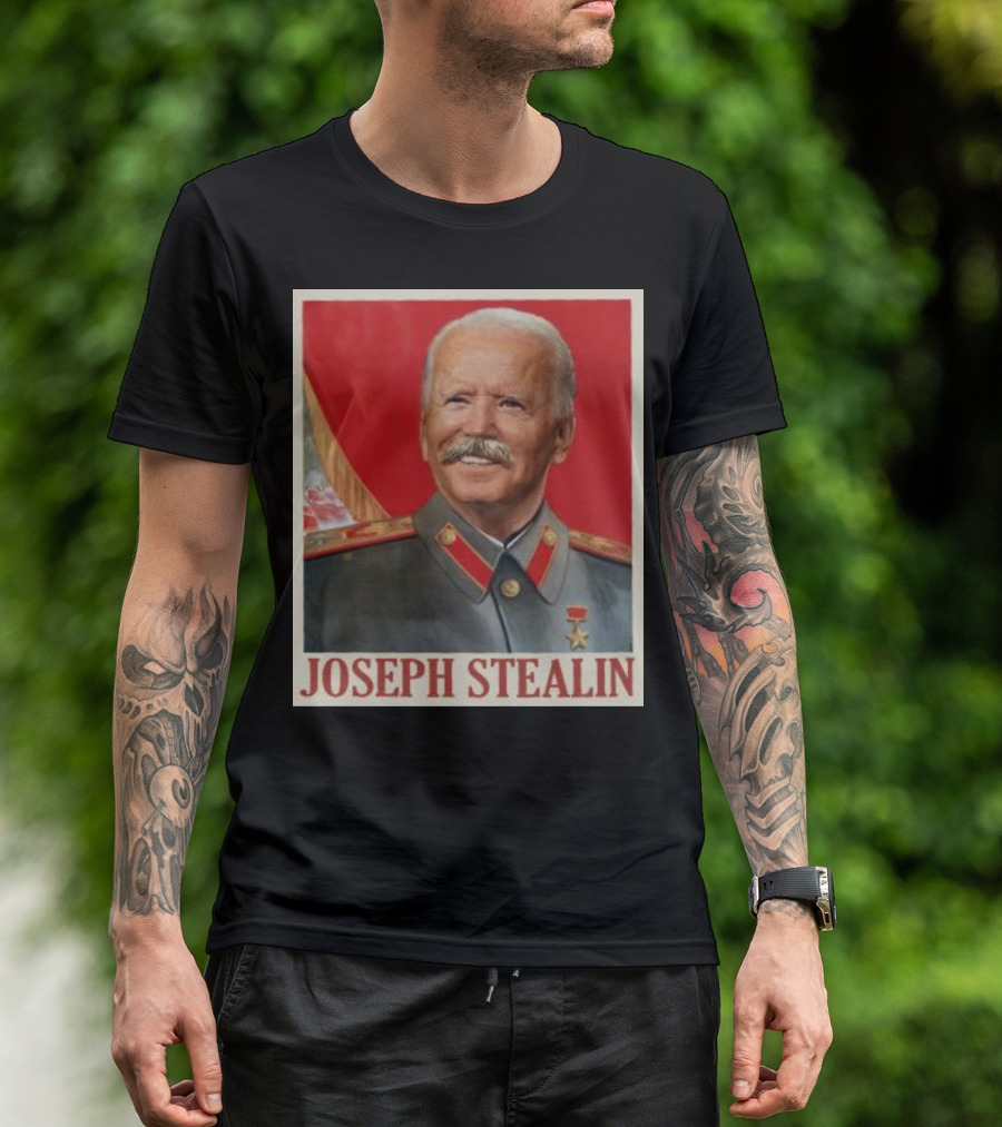 Funny Joe Biden Joseph Stealin Soviet Uniform T-Shirt
